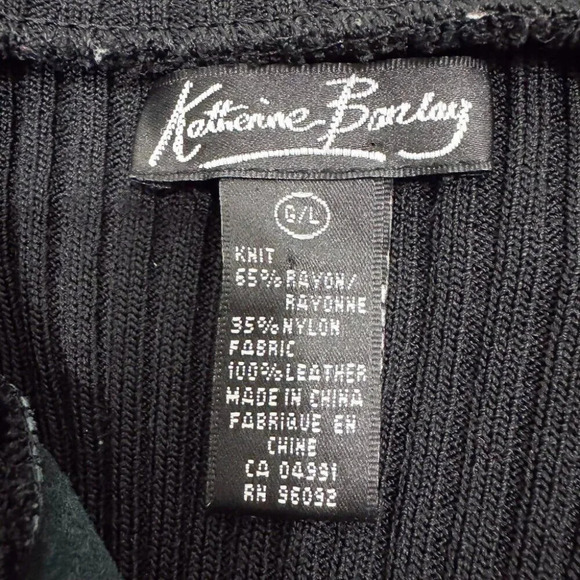 RARE VINTAGE KATHERINE BARCLAY LEATHER ZIP UP WITH ROSE LEATHER MOTIF JACKET - Picture 9 of 15